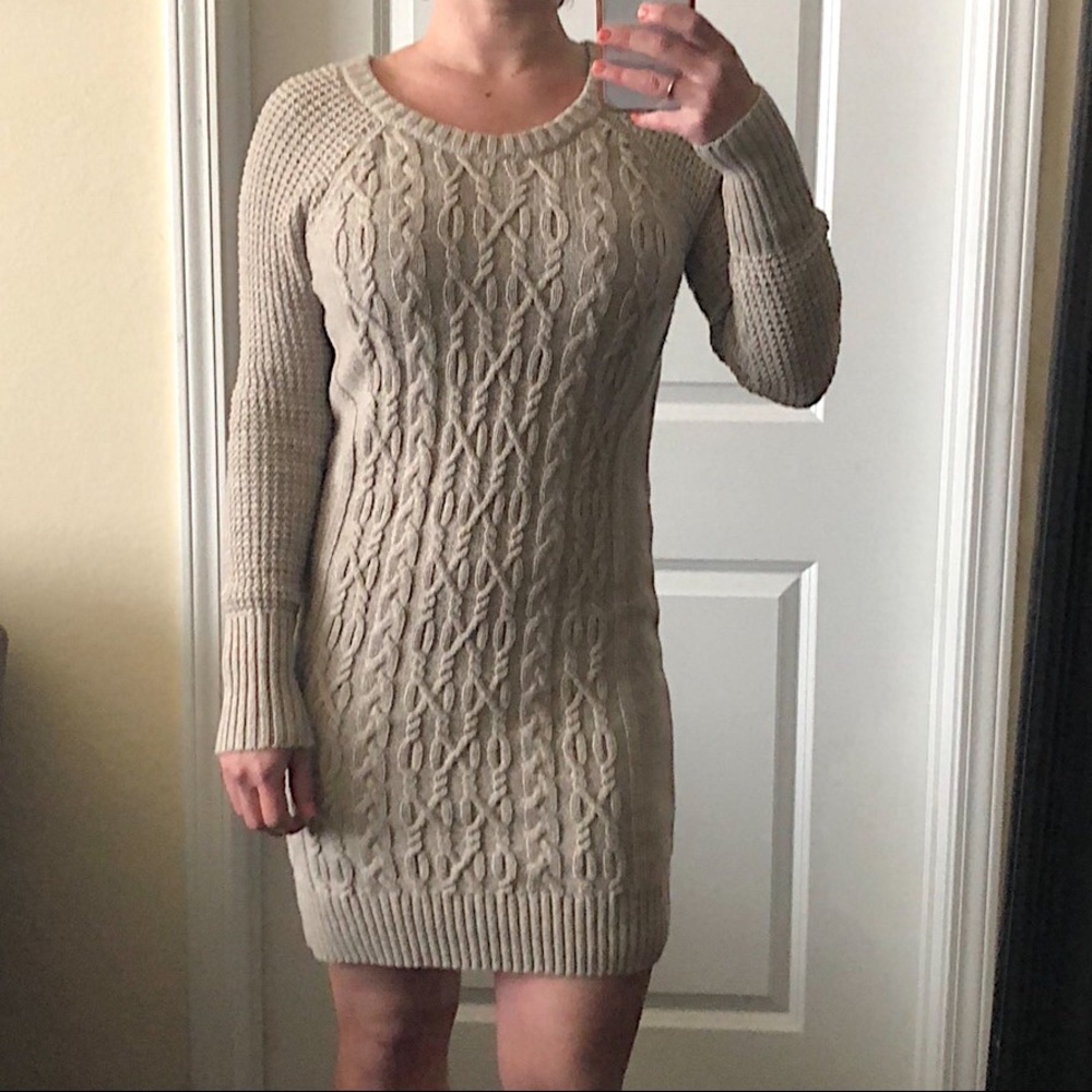 Tan sweater dress